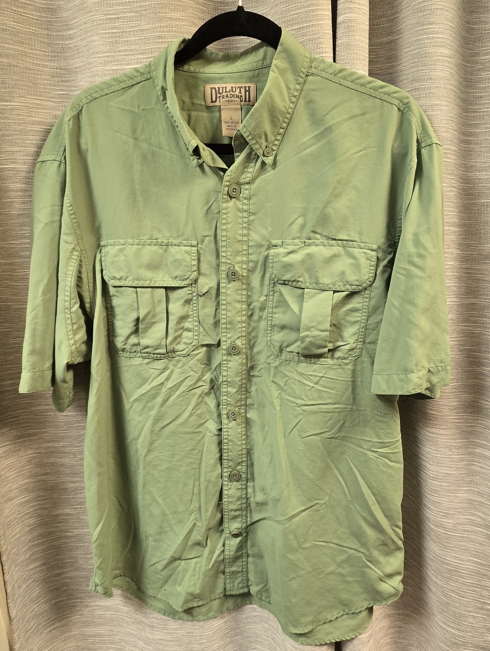 Duluth Trading Co Men’s Short-Sleeve Button Shirt - Light Green